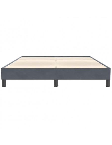 Giroletto Molle senza Materasso Grigio Scuro 140x210 cm Velluto