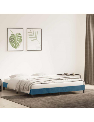 Giroletto senza Materasso Blu Scuro 180x220 cm in Velluto