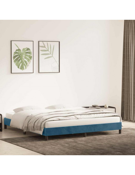 Giroletto senza Materasso Blu Scuro 200x220 cm in Velluto