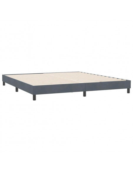 Giroletto senza Materasso Grigio Scuro 180x220 cm Velluto