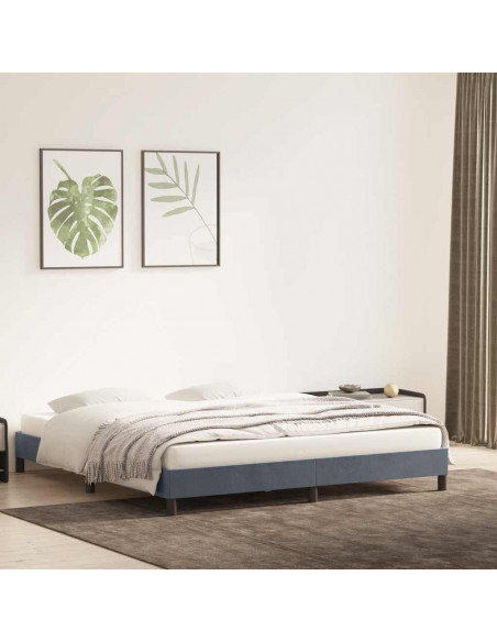Giroletto senza Materasso Grigio Scuro 180x220 cm Velluto