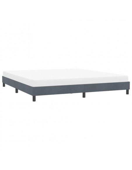 Giroletto senza Materasso Grigio Scuro 180x220 cm Velluto