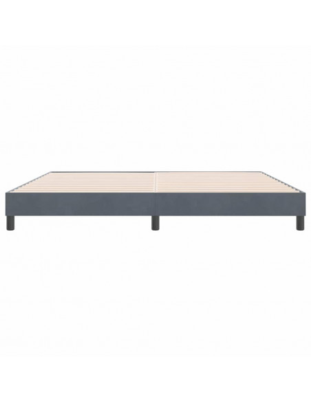 Giroletto senza Materasso Grigio Scuro 180x220 cm Velluto