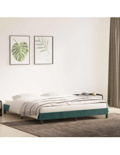 Giroletto senza Materasso Verde Scuro 180x220 cm in Velluto 2