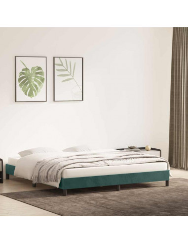 Giroletto senza Materasso Verde Scuro 180x220 cm in Velluto