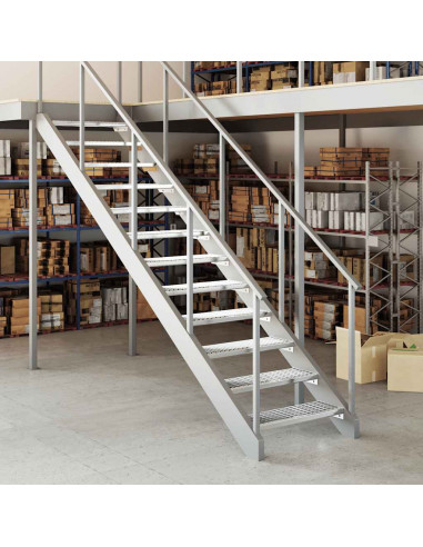 Gradino in Griglia 70x24x7 cm Acciaio Zincato