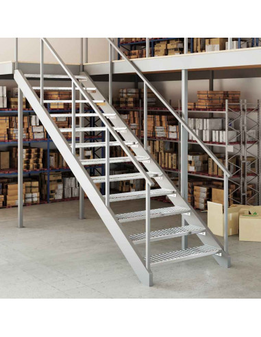 Gradino in Griglia 90x24x7 cm Acciaio Zincato