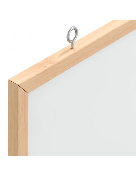 Lavagna Bianca Magnetica con Cornice in Legno di Pino 60x55 cm