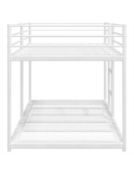 Letto a Castello senza Materasso Bianco 100x200 cm in Acciaio