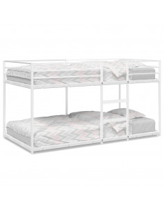 Letto a Castello senza Materasso Bianco 107x203 cm in Acciaio