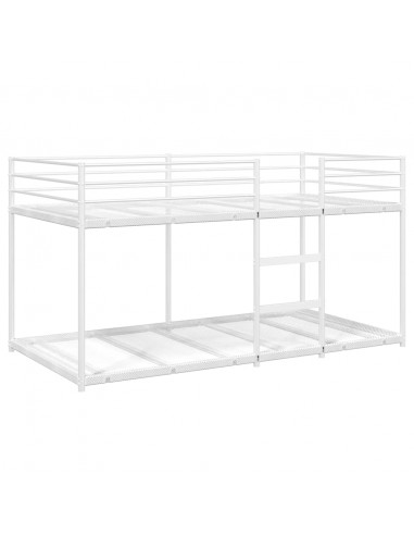 Letto a Castello senza Materasso Bianco 107x203 cm in Acciaio