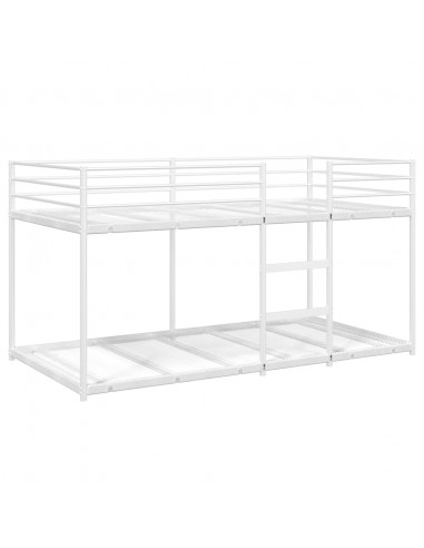 Letto a Castello senza Materasso Bianco 75x190 cm in Acciaio