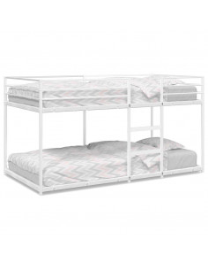 Letto a Castello senza Materasso Bianco 90x190 cm in Acciaio