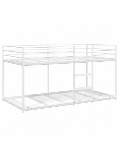 Letto a Castello senza Materasso Bianco 90x190 cm in Acciaio