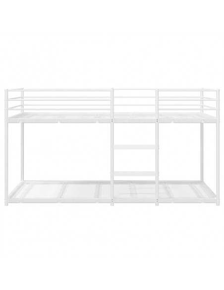 Letto a Castello senza Materasso Bianco 90x190 cm in Acciaio