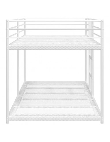 Letto a Castello senza Materasso Bianco 90x190 cm in Acciaio