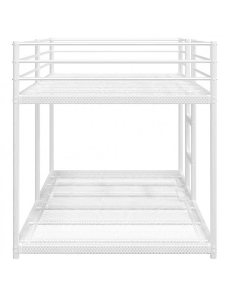 Letto a Castello senza Materasso Bianco 90x190 cm in Acciaio