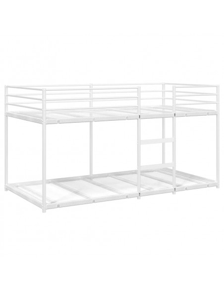 Letto a Castello senza Materasso Bianco 90x200 cm in Acciaio