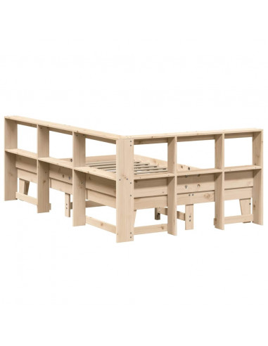 Letto Libreria senza Materasso 120x200cm Legno Massello di Pino