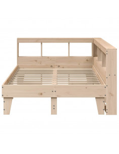 Letto Libreria senza Materasso 140x190 cm in Legno di Pino