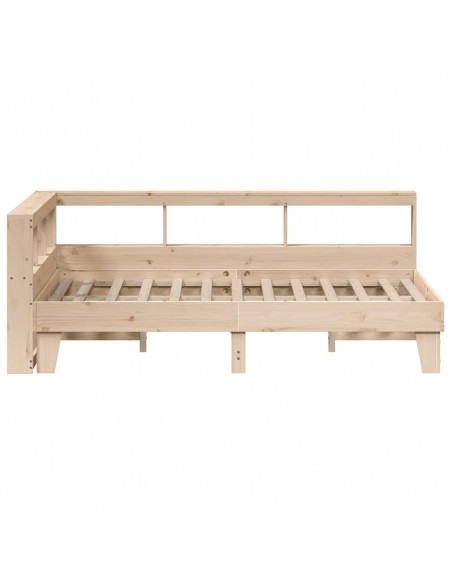 Letto Libreria senza Materasso 140x190 cm in Legno di Pino