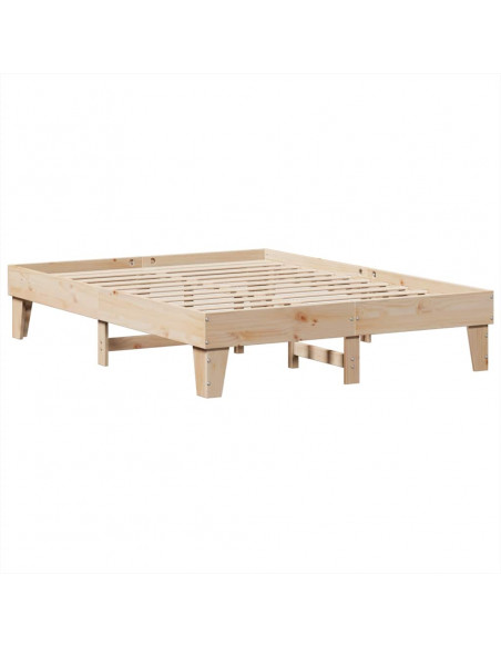 Letto Libreria senza Materasso 140x200 cm in Legno di Pino