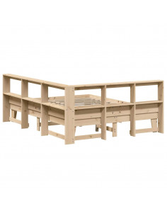 Letto Libreria senza Materasso 150x200 cm in Legno di Pino