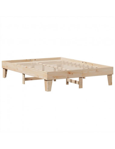 Letto Libreria senza Materasso 150x200 cm in Legno di Pino