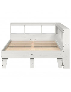 Letto Libreria senza Materasso Bianco 120x190 cm Legno di Pino