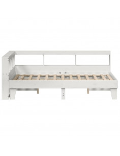 Letto Libreria senza Materasso Bianco 120x190 cm Legno di Pino 2