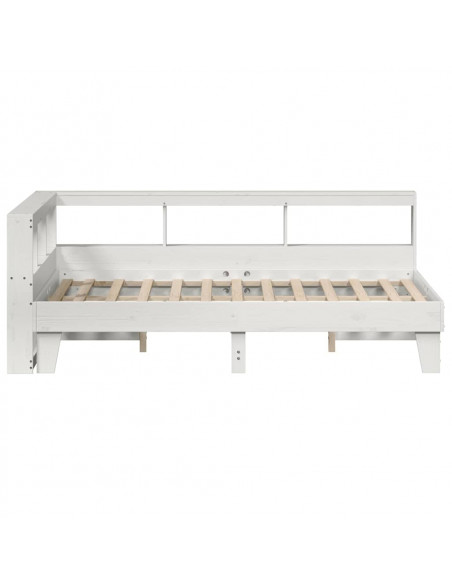 Letto Libreria senza Materasso Bianco 120x190 cm Legno di Pino