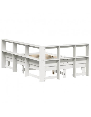 Letto Libreria senza Materasso Bianco 120x190 cm Legno di Pino