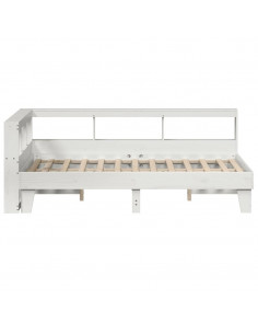 Letto Libreria senza Materasso Bianco 120x200 cm Legno di Pino 2