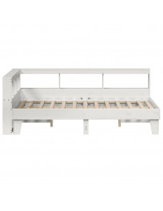 Letto Libreria senza Materasso Bianco 135x190 cm Legno di Pino 2
