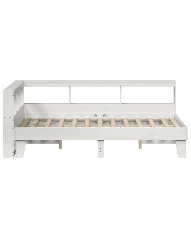 Letto Libreria senza Materasso Bianco 135x190 cm Legno di Pino