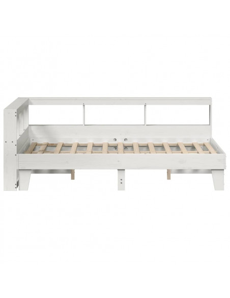 Letto Libreria senza Materasso Bianco 140x190 cm Legno di Pino