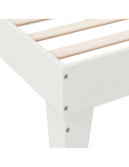 Letto Libreria senza Materasso Bianco 140x190 cm Legno di Pino