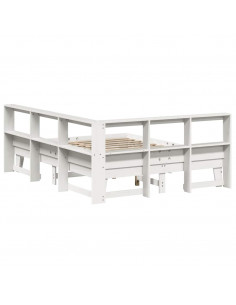 Letto Libreria senza Materasso Bianco 140x200 cm Legno di Pino