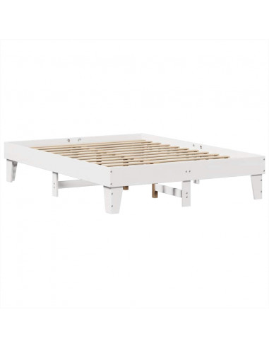 Letto Libreria senza Materasso Bianco 140x200 cm Legno di Pino