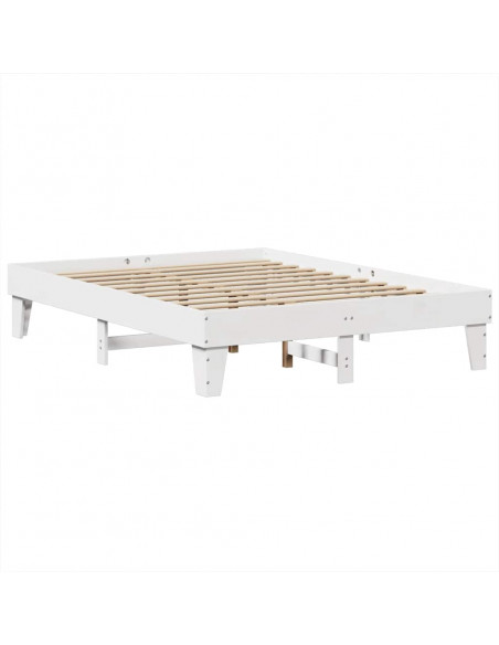 Letto Libreria senza Materasso Bianco 150x200 cm Legno di Pino