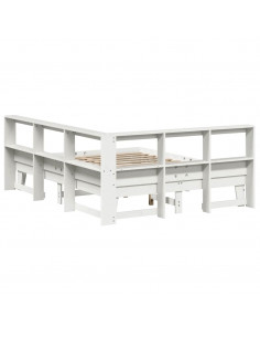 Letto Libreria senza Materasso Bianco 160x200 cm Legno di Pino