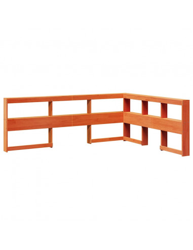 Letto Libreria senza Materasso Marrone Cera 150x200 cm in Pino