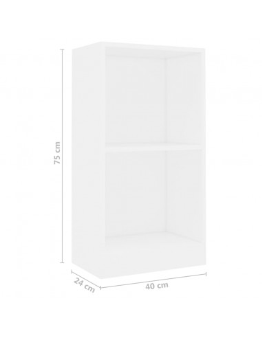 Libreria Bianca 40x24x75 cm in Legno Multistrato