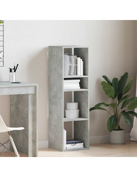 Libreria Grigio Cemento 34x31x112 cm in Legno Multistrato