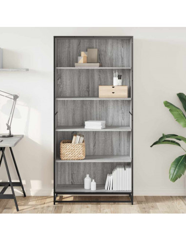 Libreria Grigio Sonoma 80,5x35x170,5 cm in Truciolato