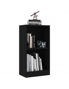 Libreria Nera 40x24x75 cm in Legno Multistrato 2