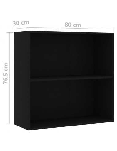 Libreria Nera 80x30x76,5 cm in Legno Multistrato