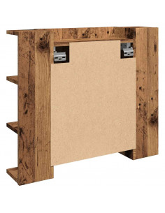 Mobile a Specchio con LED Legno Antico 70x16,5x60 cm