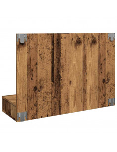 Mobile a Specchio con LED Legno Antico 90x31,5x62 cm