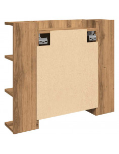 Mobile a Specchio con LED Rovere Artigianale 70x16,5x60 cm